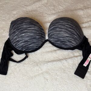 PINK Victoria's Secret BOMBSHELL Black and Gray Bra